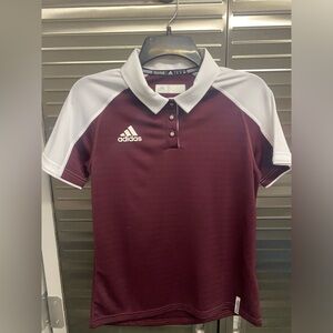 Ladies Adidas maroon polo size small